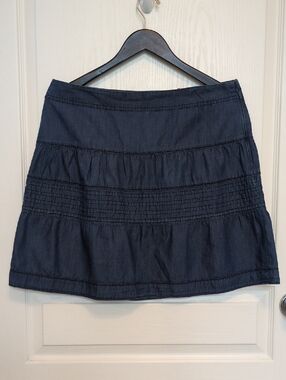 Esprit Chambray Tiered A-Line Skirt